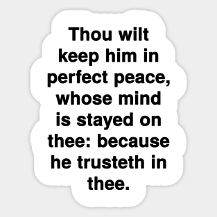 Isaiah 26:3  KJV Bible Verse Typography Sticker